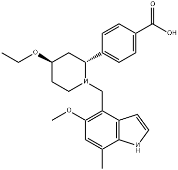 4-((2S,4S)-4-ethoxy-1-((5-methoxy-7-methyl-1H-indol-4-yl)methyl)piperidin-2-yl)benzoicacid